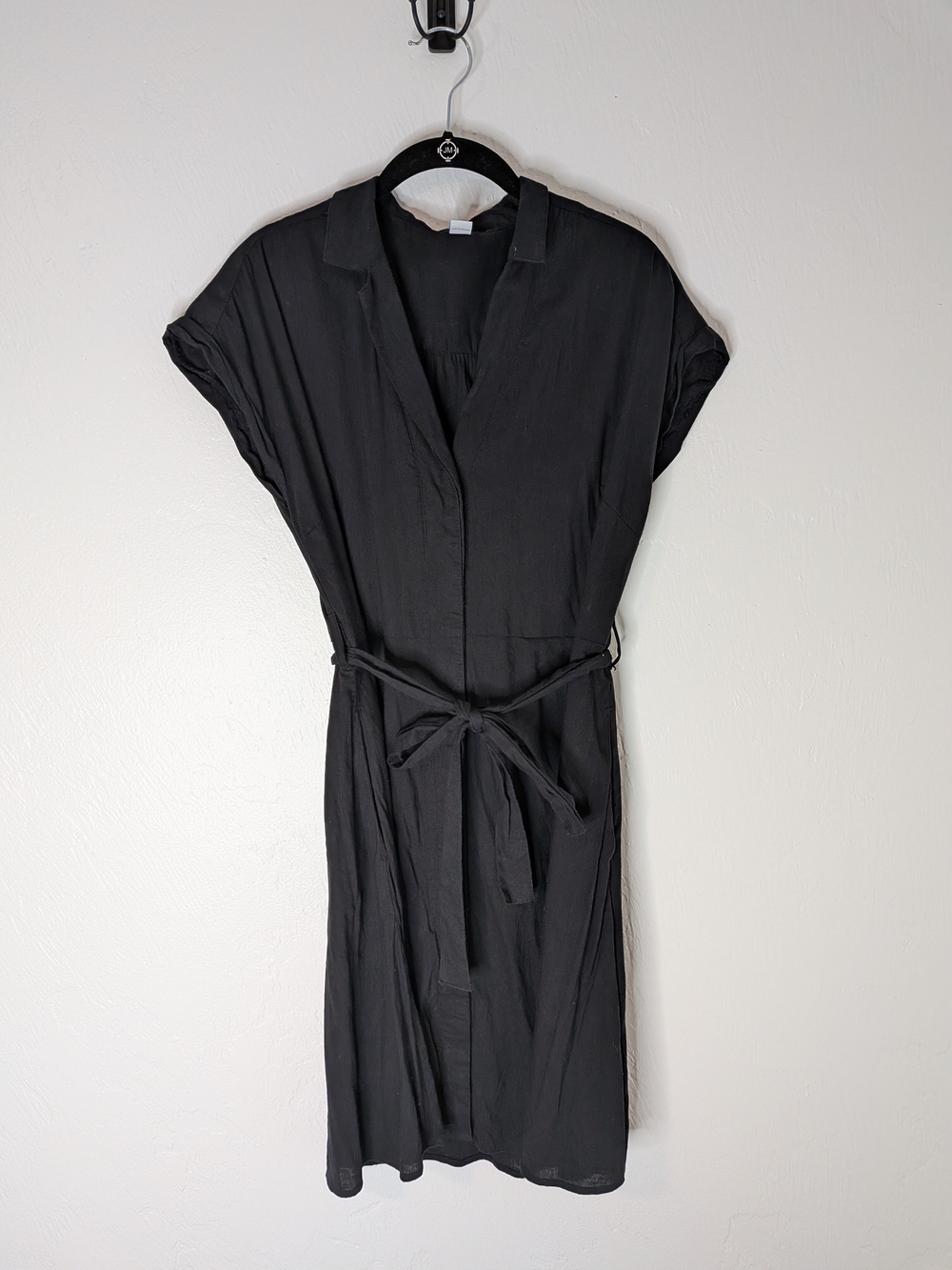 Old Navy Black Tie-Waist Shirt Dress